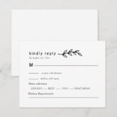 minimalist Wildflower Wreath Folk Rustic Wedding RSVP Kaartje (Voorkant / Achterkant)