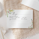 Minimalist wildflowers bridal shower recipe card kaart
