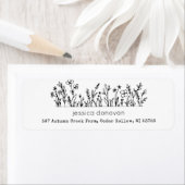 Minimalist Wildflowers Rustic Return Address Label (Insitu)