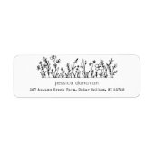 Minimalist Wildflowers Rustic Return Address Label (Voorkant)