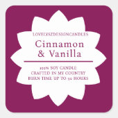 Minimalist Wine Red Candle Product Label (Voorkant)