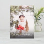 Minimalist Winter Christmas Photo Holiday Card Kaart (Staand voorkant)