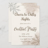 Minimalist Winter Cocktail Party Invitation Kaart (Voorkant / Achterkant)