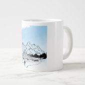 Minimalist Winter Mountain Adventure Jumbo Mug Grote Koffiekop (Voorkant rechts)
