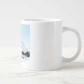 Minimalist Winter Mountain Adventure Jumbo Mug Grote Koffiekop (Rechts)