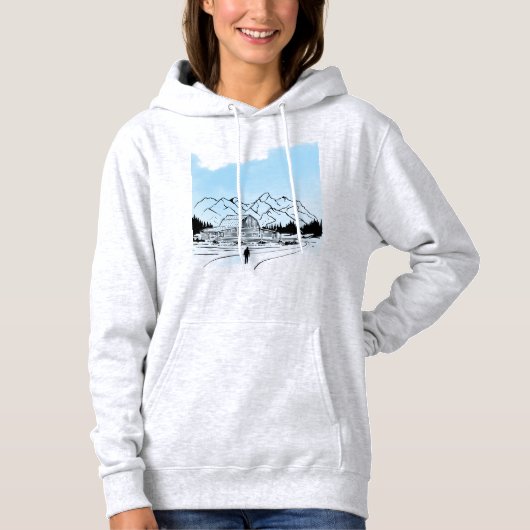 ​Minimalist Winter Mountain Adventure Sweatshirt - (Voorkant)