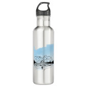 Minimalist Winter Mountain Adventure Water Bottle Waterfles (Voorkant)