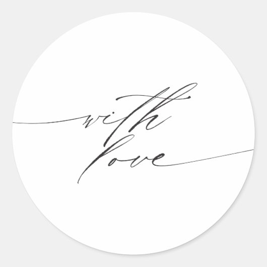 Minimalist With Love Trouwstickers Labels (Voorkant)