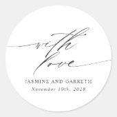 Minimalist With Love Wedding Sticker and Label (Voorkant)