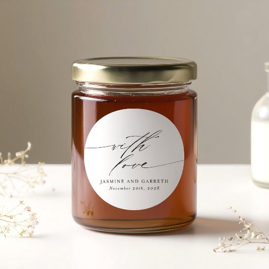 Minimalist With Love Wedding Sticker and Label