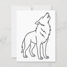 Minimalist Wolf Line Art – Howling Wildlife 