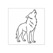 Minimalist Wolf Line Art – Howling Wildlife Rubberstempel (Afrduk)