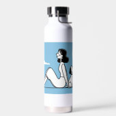Minimalist Woman and Dog Illustration Waterfles (Links)