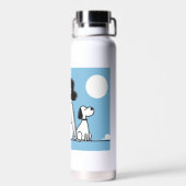 Minimalist Woman and Dog Illustration Waterfles (Achterkant)