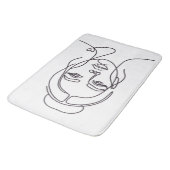 Minimalist Woman Face Line Art Bath Mat (Gekanteld)