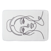 Minimalist Woman Face Line Art Bath Mat (Voorkant)