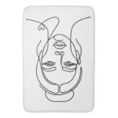 Minimalist Woman Face Line Art Bath Mat (Voorkant Verticaal)