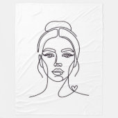 Minimalist Woman Face Line Art Fleece Blanket (Voorkant)