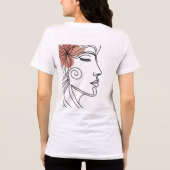 Minimalist Woman’s Face Line Art T-Shirt (Achterkant)