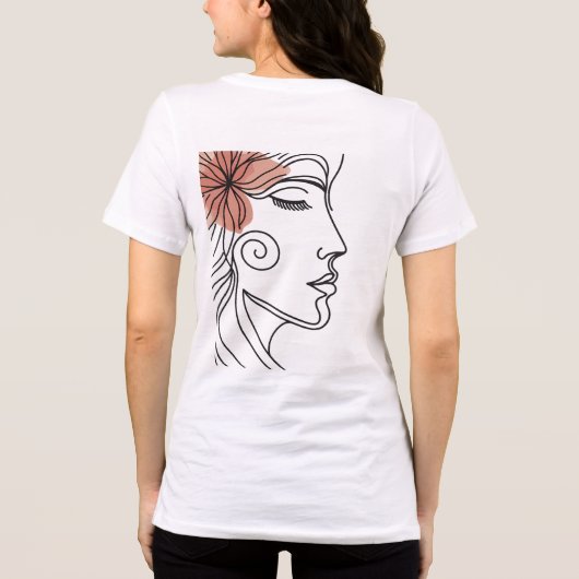 Minimalist Woman’s Face Line Art T-Shirt (Achterkant)