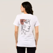 Minimalist Woman’s Face Line Art T-Shirt (Achterkant volledig)