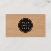 Minimalist Wood Professional Company Logo QR Code  Visitekaartje (Achterkant)
