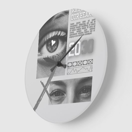 Minimalist Wood Wall Clock – 10" Grote Klok (Hoek)