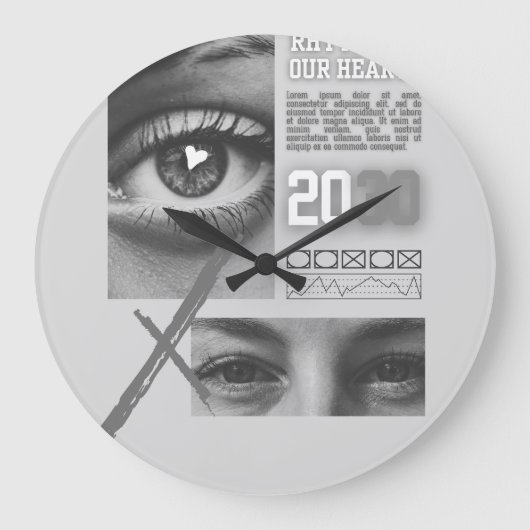 Minimalist Wood Wall Clock – 10" Grote Klok (Voorkant)