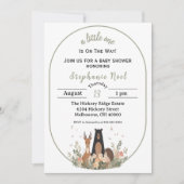 Minimalist Woodland Theme Baby Shower Invitation Kaart (Voorkant)