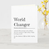 Minimalist World Changer Inspirational Definition Kaart (Gele Bloem)