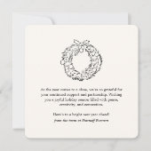 Minimalist Wreath Doodle Business Christmas Feestdagenkaart (Voorkant)