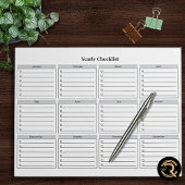 Minimalist Yearly Checklist Notepad Notitieblok