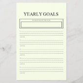 Minimalist Yearly Goals Tracker Annual Planner  Flyer (Voorkant)