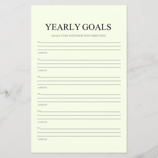 Minimalist Yearly Goals Tracker Annual Planner  Flyer (Achterkant)