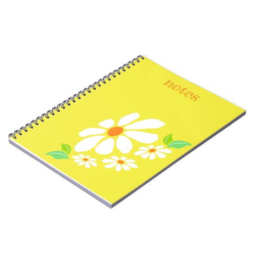 Minimalist Yellow and White Flower Drawing Notitieboek (Linkerzijde)