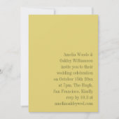 Minimalist Yellow Elegant Stylish Modern Wedding Kaart (Voorkant)