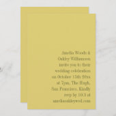 Minimalist Yellow Elegant Stylish Modern Wedding Kaart (Voorkant / Achterkant)