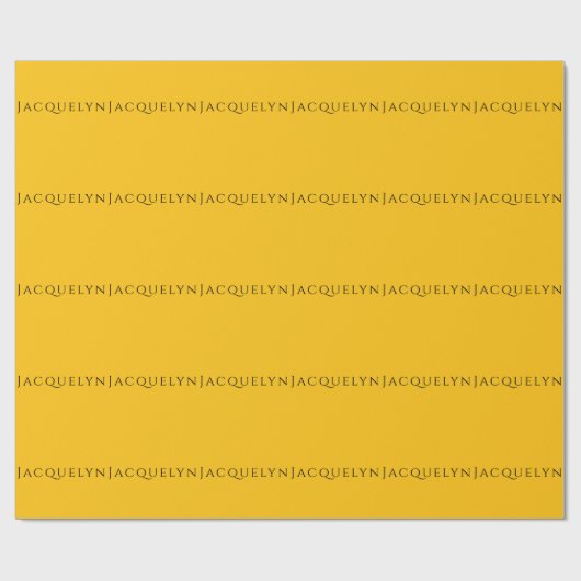 Minimalist Yellow Orange Plain Elegant Modern Name Cadeaupapier (Vlak)