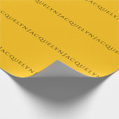 Minimalist Yellow Orange Plain Elegant Modern Name Cadeaupapier (Hoek)