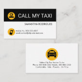 Minimalist Yellow Taxi Cab Driver Visitekaartje (Voorkant / Achterkant)