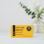 Minimalist Yellow Taxi Driver Tab Visitekaartje (Staand voorkant)