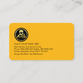 Minimalist Yellow Taxi Driver Tab Visitekaartje (Achterkant)