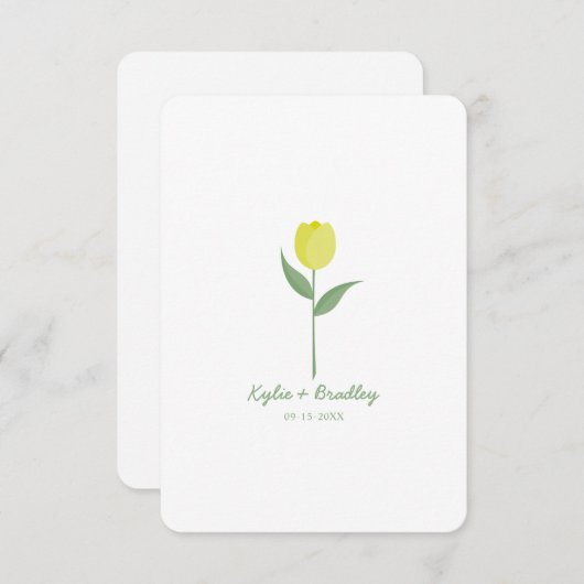 Minimalist Yellow Tulip Kaart (Voorkant / Achterkant)