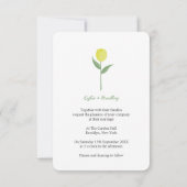 Minimalist Yellow Tulip Kaart (Achterkant)