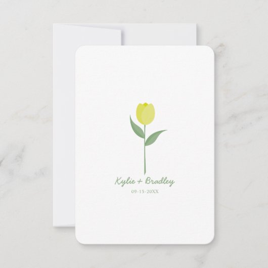 Minimalist Yellow Tulip Kaart (Voorkant)