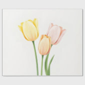 Minimalist Yellow Tulip Spring Gift Wrap Cadeaupapier (Vlak)
