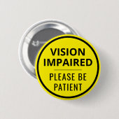 Minimalist Yellow Typography Vision Impaired Ronde Button 5,7 Cm (Voorkant /achterkant)