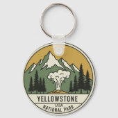 Minimalist Yellowstone National Park Keychain - Cu (Voorkant)