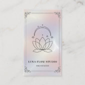 Minimalist Yoga Studio with QR Code | Holographic Visitekaartje (Voorkant)