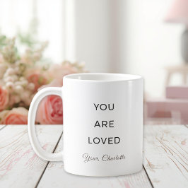 Minimalist You Are Loved Affirmation Mug Koffiemok